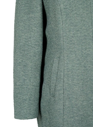 Bouclé coat with wool, Balsam Green Mel., Packshot image number 3