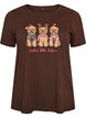 Christmas t-shirt in organic cotton, Brown, Packshot image number 0