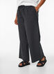 Loose trousers with high waist and pockets, Black, Model image number 3