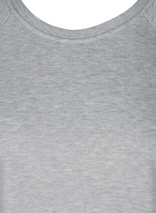 Sweat top with puff sleeves, Light Grey Melange, Packshot image number 2