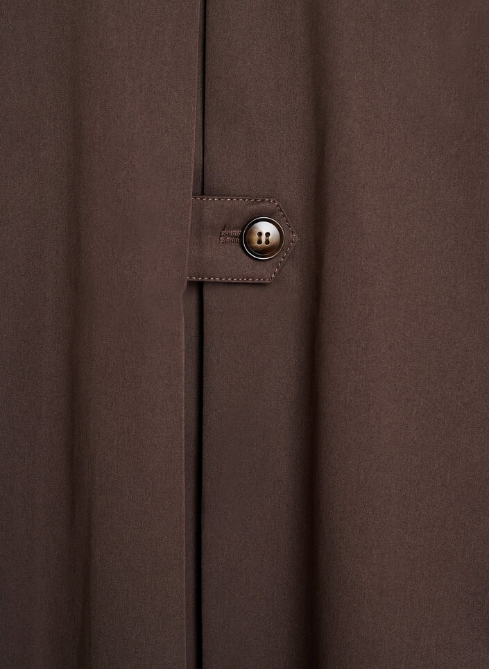 Short trench coat with collar and raglan sleeves, Brown, Packshot image number 4