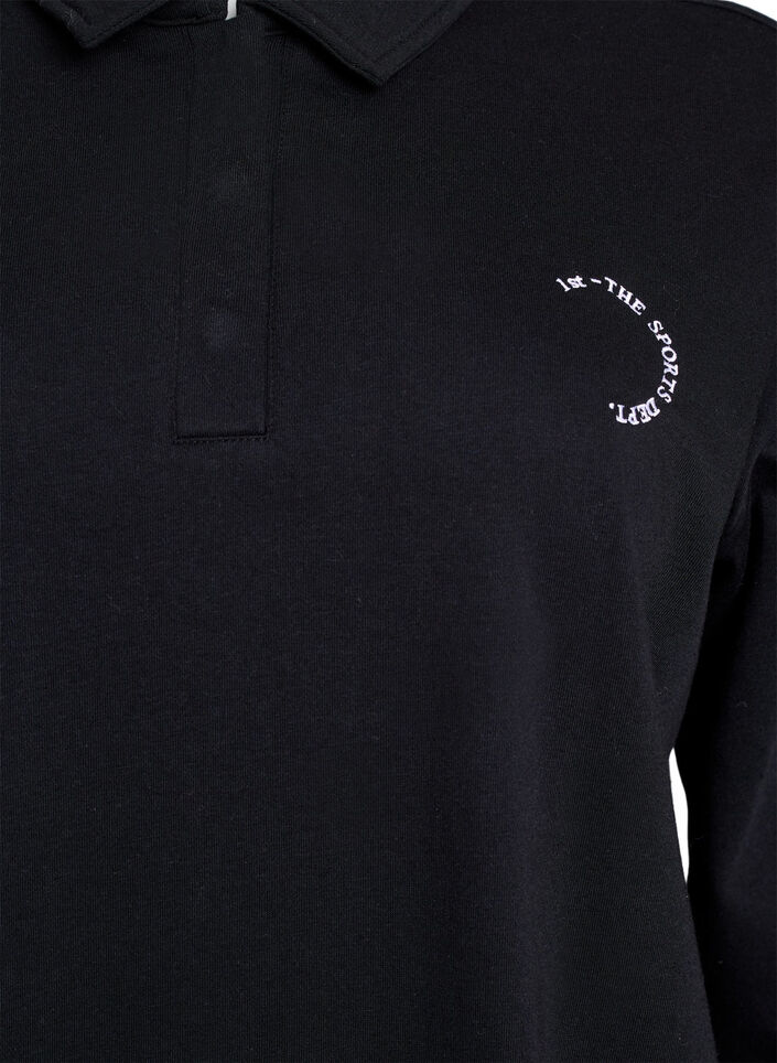 Sporty sweatshirt with collar, Black, Packshot
