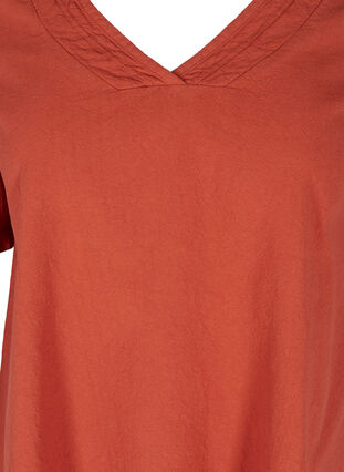 Short-sleeved blouse in cotton, Arabian Spice, Packshot image number 2