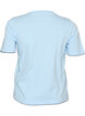 Cotton T-shirt with wavy contrasting edges, Light Blue, Packshot image number 1