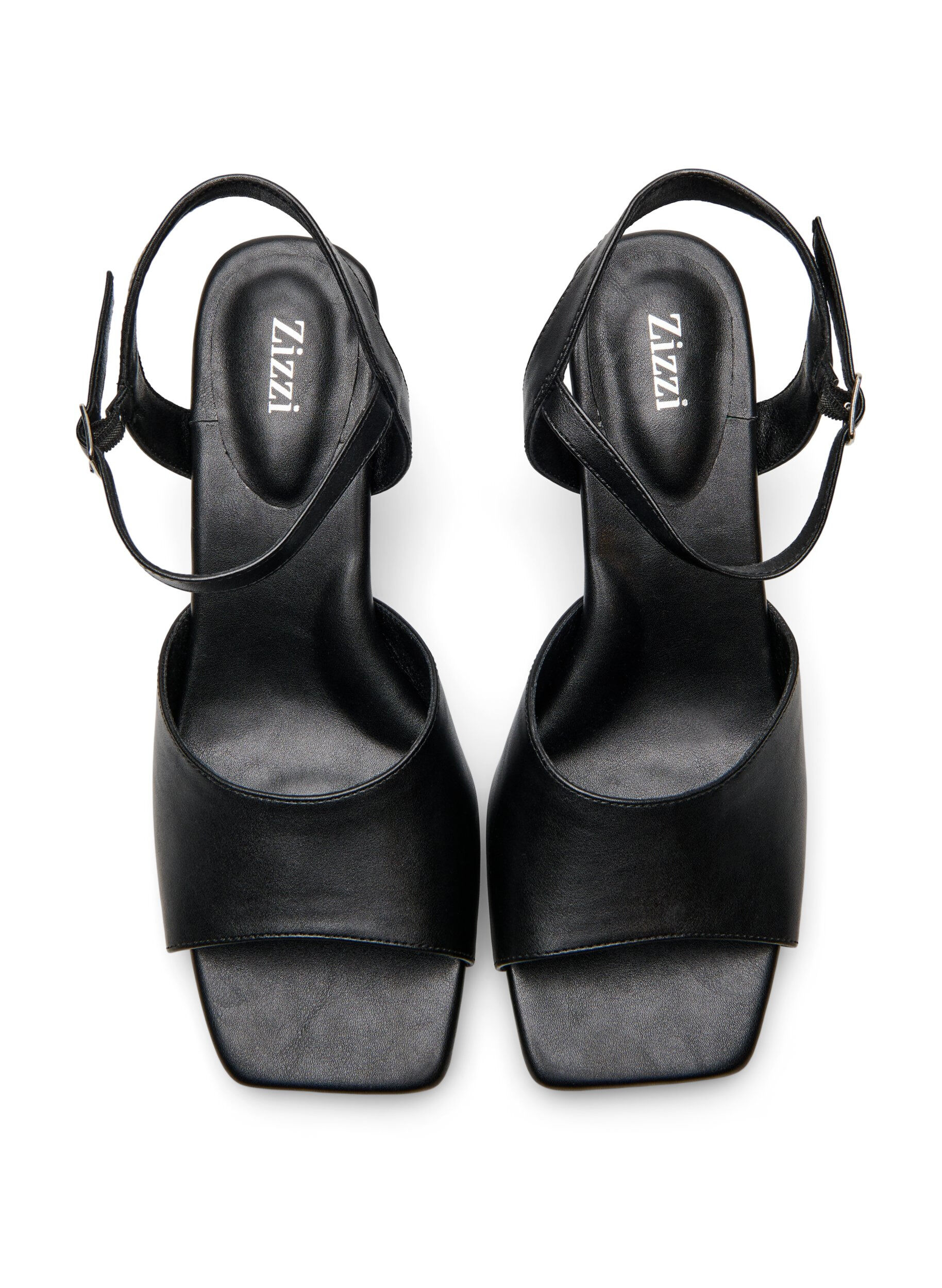 Zizzifashion Pumps with an open toe and square toe, Black, Packshot image number 2