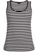 Striped tank top with a rib structure, Black Snow W. Stripe, Packshot image number 0