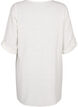 3/4 sleeve cotton blend tunic with linen, Off-White, Packshot image number 1