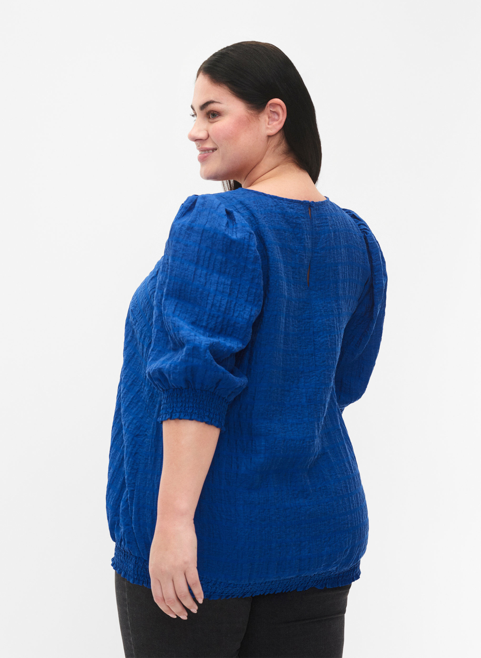 Zizzifashion Smock blouse with lyocell (TENCEL&trade;), Strong Blue, Model image number 1