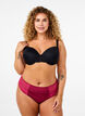 Brazilian microfibre panties with lace, Red, Model image number 0