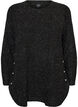 Long knitted blouse with ball buttons, Dark Grey, Packshot image number 0