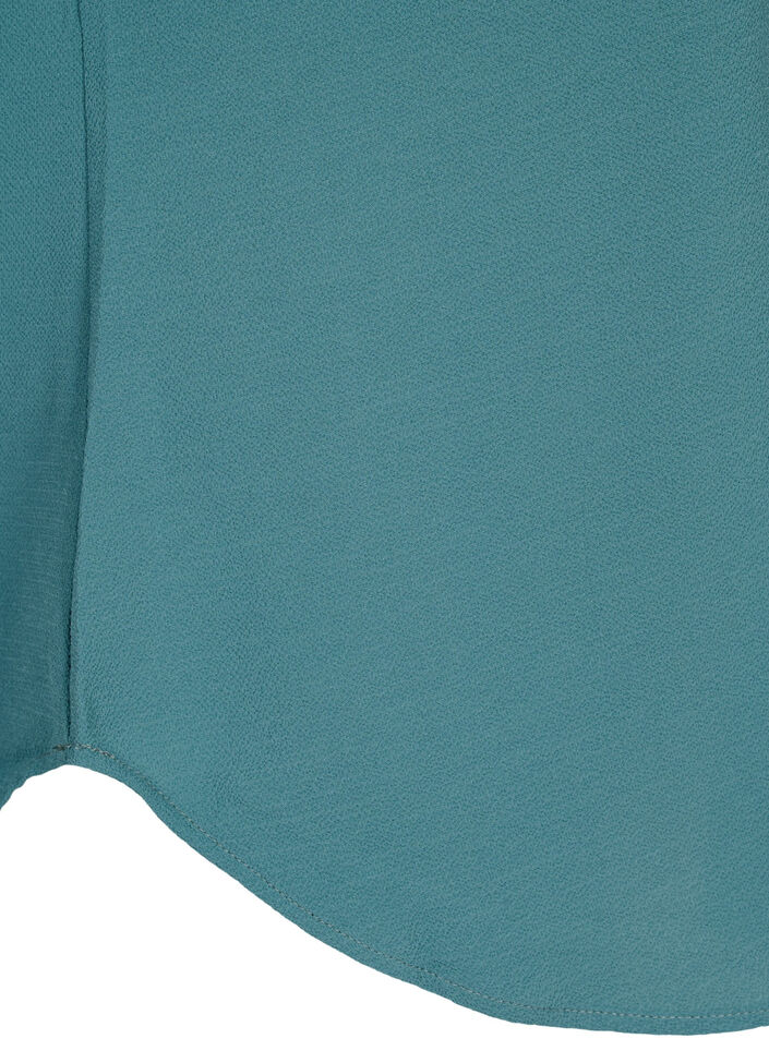 Blouse with short sleeves and a round neckline, Green, Packshot image number 3