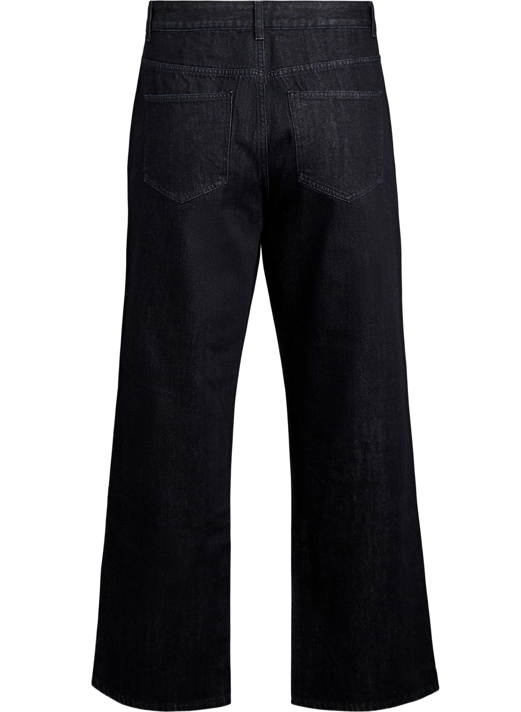 Zizzifashion Wide fit jeans with a soft, brushed inside, Black, Packshot image number 1