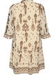Dress with ornament print and ruffle collar, Beige, Packshot image number 1