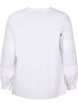 Long sleeve blouse with decorative details, Bright White, Packshot image number 1
