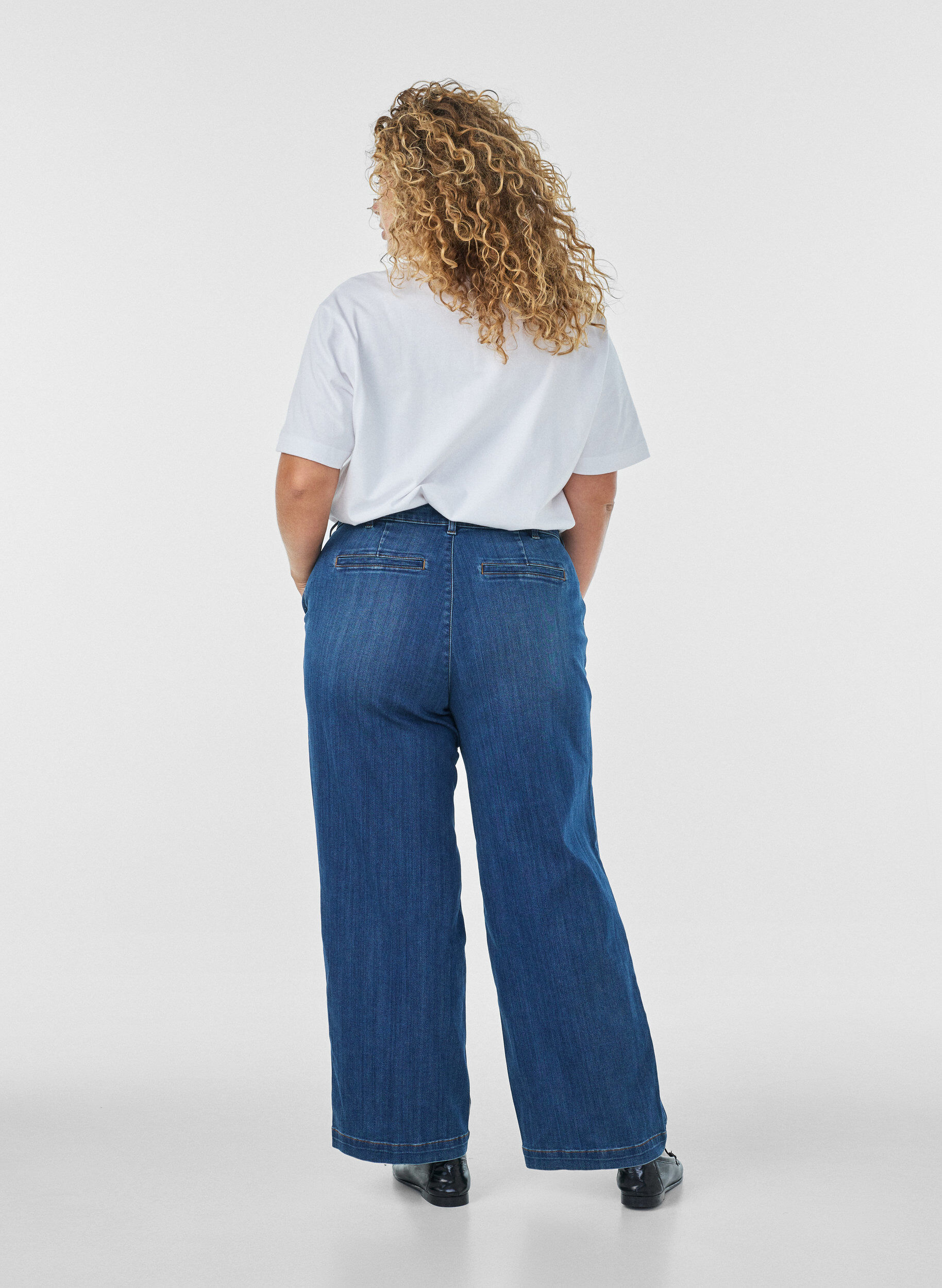 ZizzifashionWide fit Myra jeans with high waist, Blue, Model image number 1
