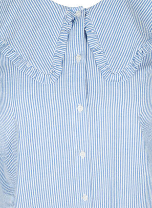 Striped shirt with 2/4 sleeves, Blue Stripe, Packshot image number 2