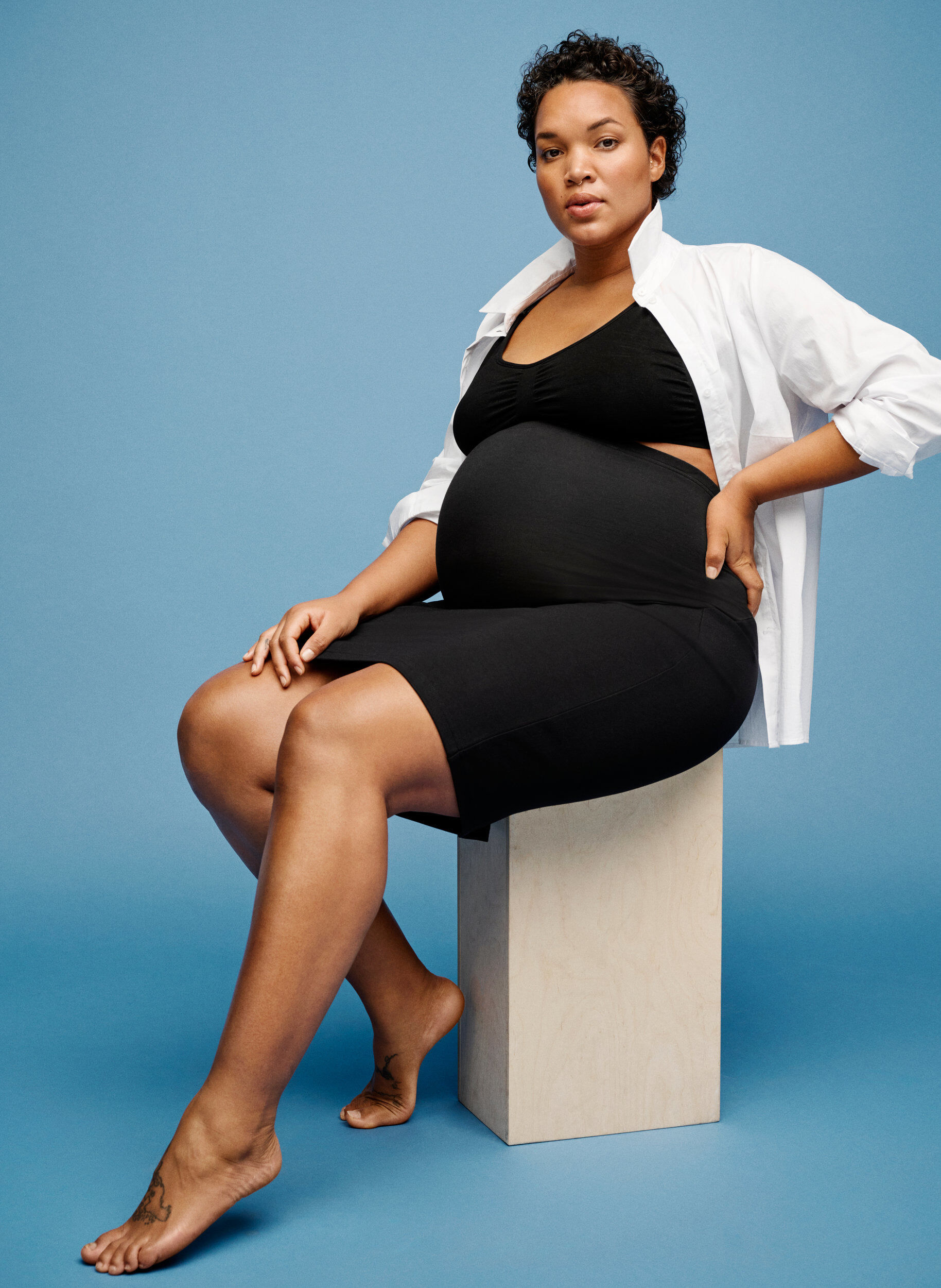 Zizzifashion Close-fitting maternity skirt, Black, Image image number 0