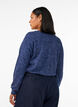 Jersey blouse with a V-neck and long sleeves, Blue, Model image number 2
