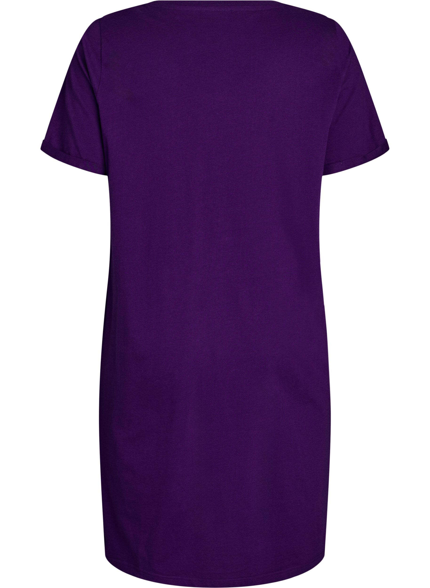 Zizzifashion Short-sleeved nightgown in organic cotton, Blue, Packshot image number 1