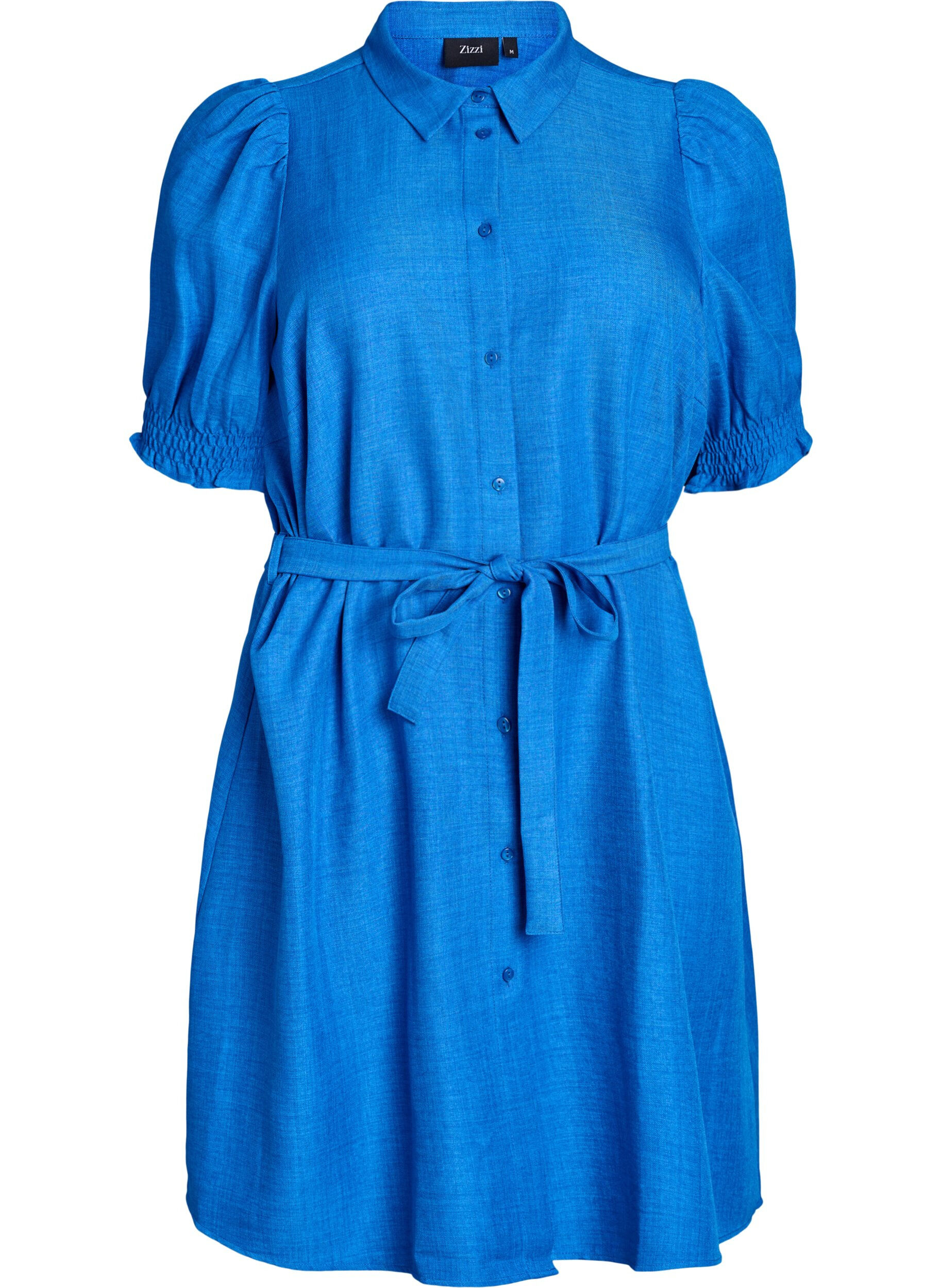 Zizzifashion Knee-length shirt dress with tie belt, Blue, Packshot image number 0