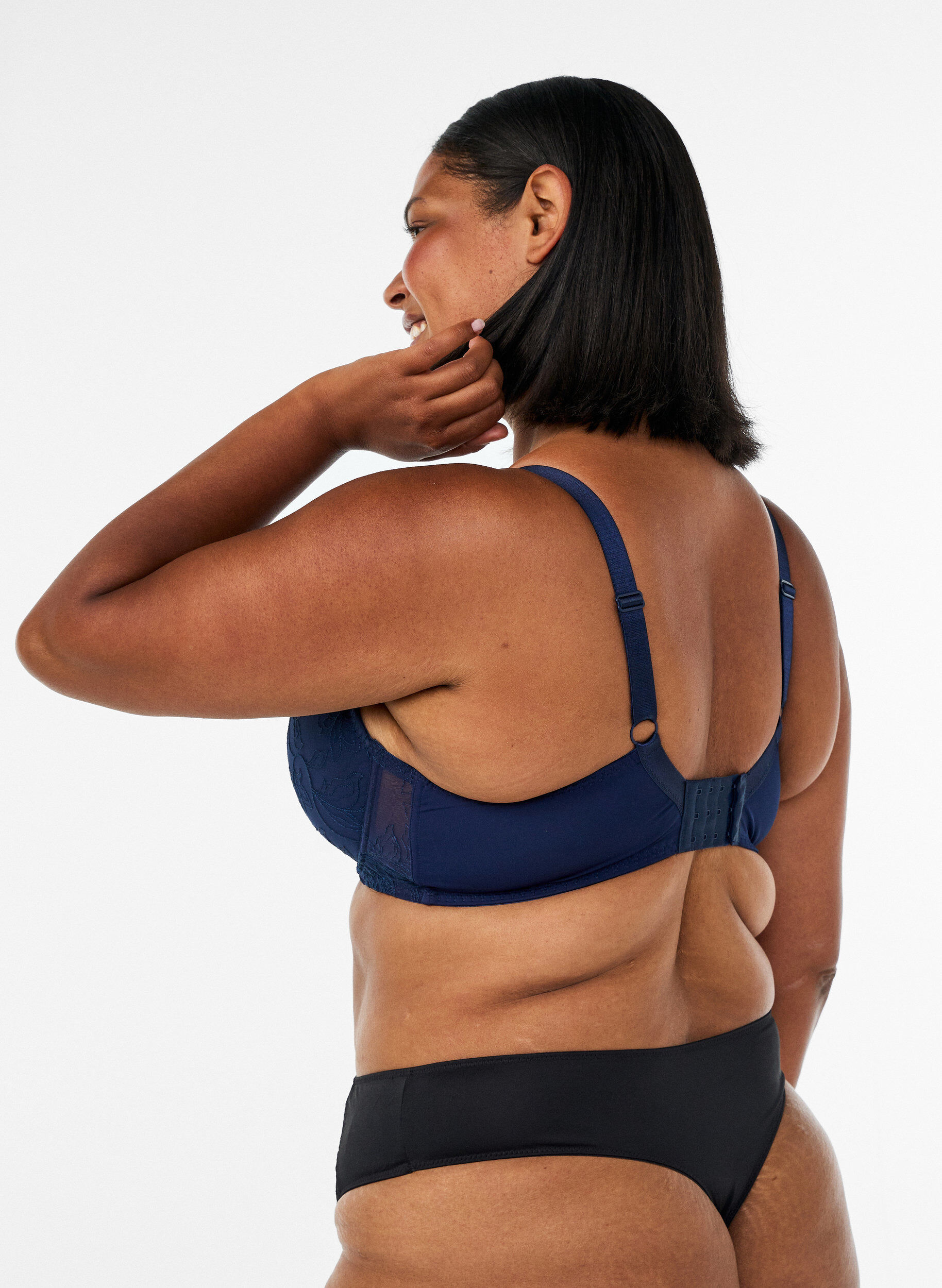 ZizzifashionPadded lace bra with underwire, Blue, Model image number 2