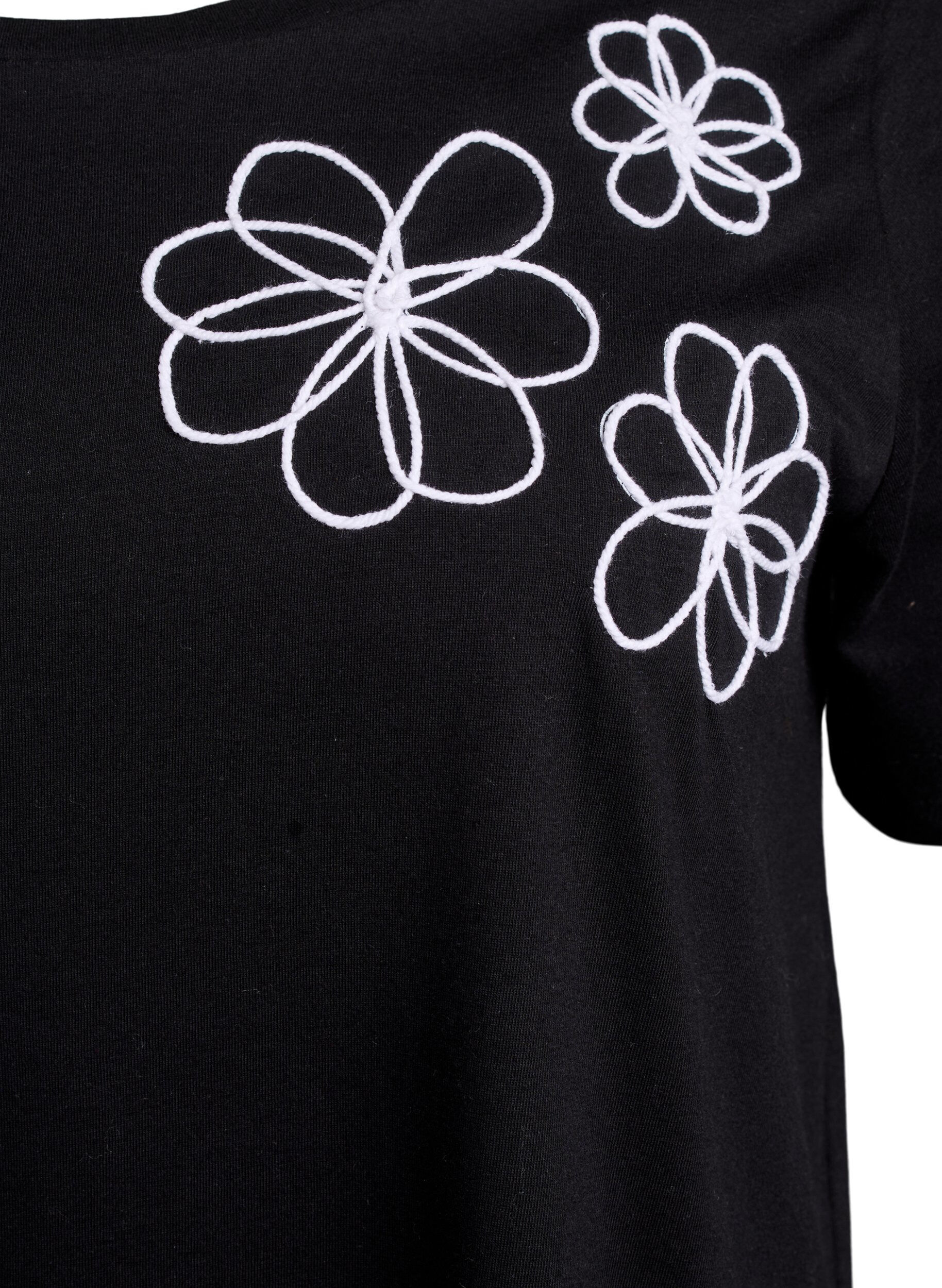Zizzifashion T-shirt with decorative details, Black, Packshot image number 2
