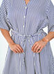 Ankle-length shirt dress with tie belt and stripes, Blue, Model image number 3