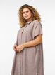 Long shirt in viscose and linen, Brown, Model image number 2