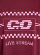 Oversize T-shirt with sporty print, Dark Bordeaux, Packshot image number 2