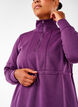 Short sweatshirt dress with a high neck and adjustable waist, Deep Purple, Model image number 2