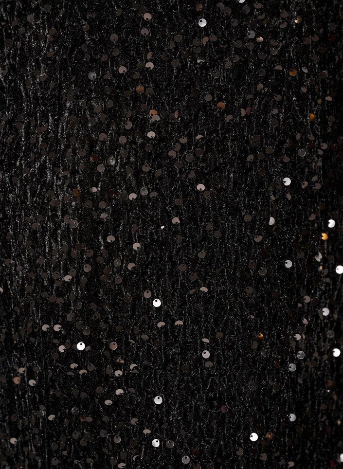 Midi skirt with sequins and slits, Black, Packshot image number 2