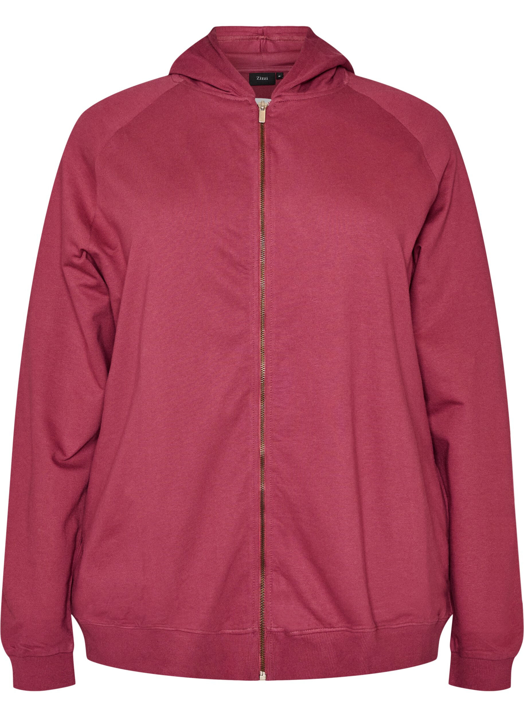 ZizzifashionHoodie with zipper and back print, Red, Packshot image number 0