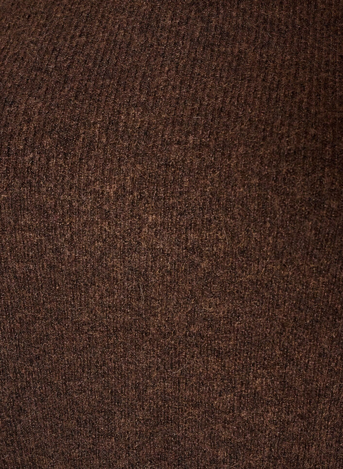 Melange knit blouse with round neck, Brown, Packshot image number 2
