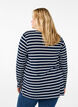 Long-sleeved blouse with stripes, Evening Blue Stripe, Model image number 1