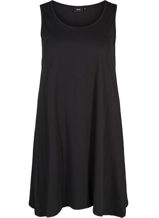Dress in A-line shape, Black Solid, Packshot image number 0