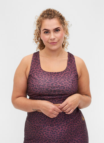 Sports bra with leopard print, Deca Leo, Model image number 0