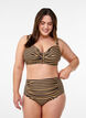 Underwire bikini bra with pattern, Brown, Model image number 1