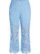 High-waisted lace trousers with straight legs, Blue, Packshot image number 0