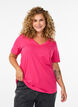 Short-sleeved t-shirt with v-neck, Pink, Model image number 0