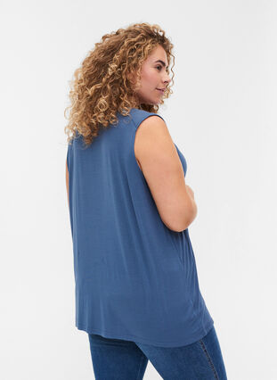 Viscose top with a round neckline, Bering Sea, Model image number 1