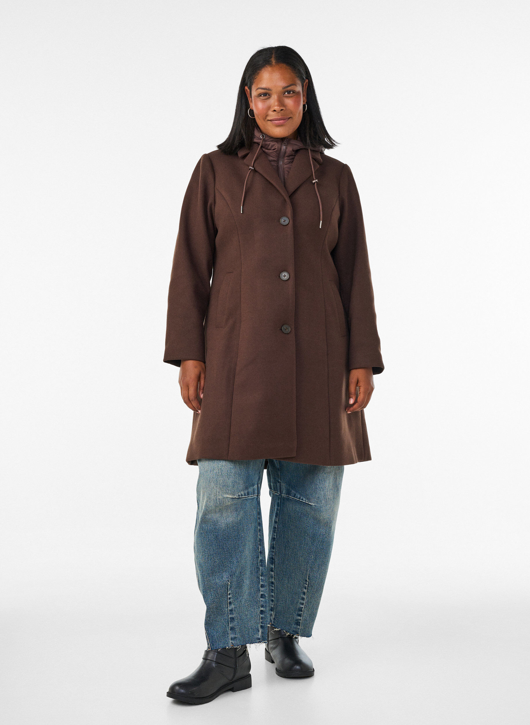ZizzifashionCoat with detachable padded insert, Brown, Model image number 1