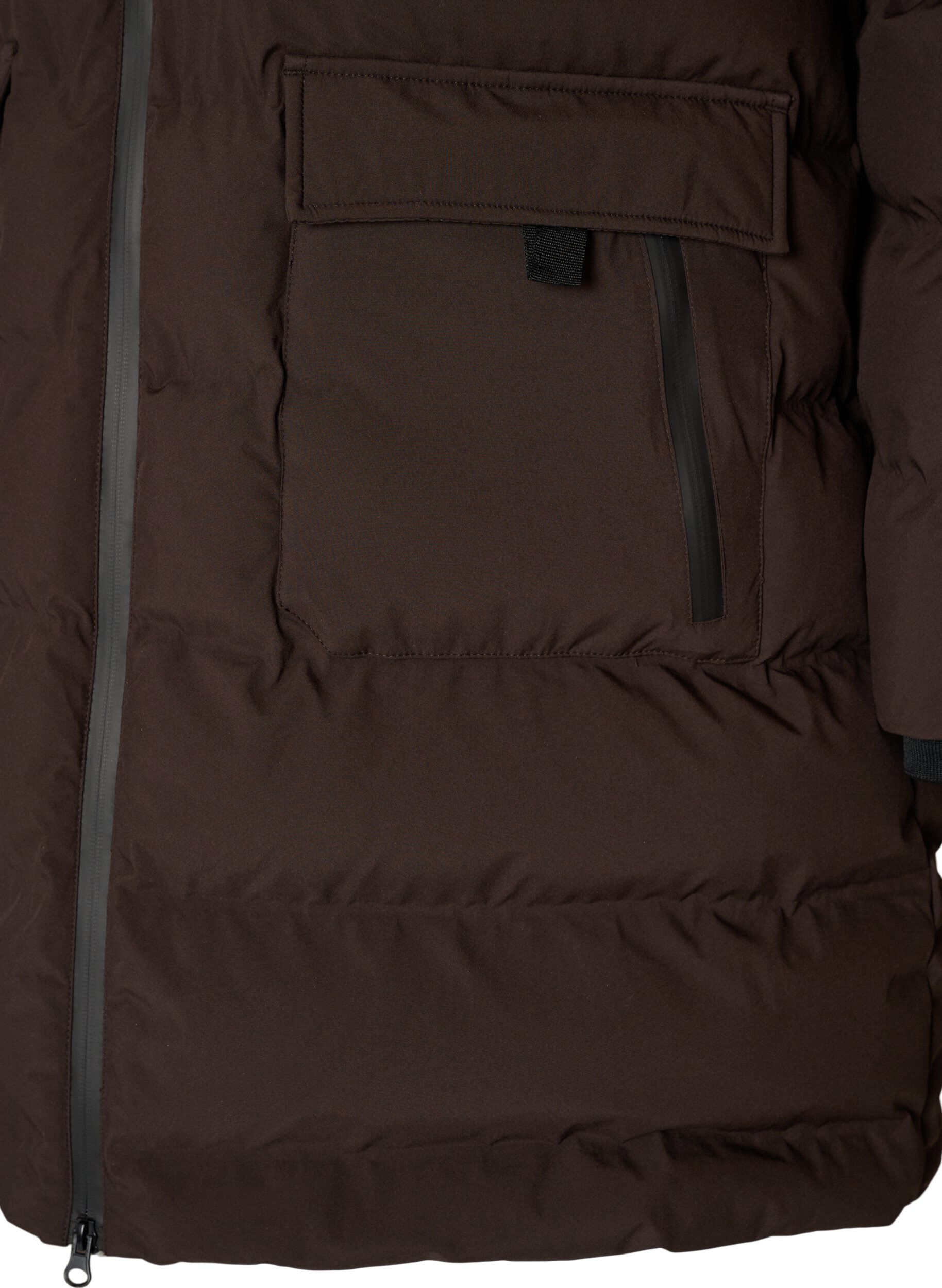 ZizzifashionPuffer coat with hood and pockets, Brown, Packshot image number 3
