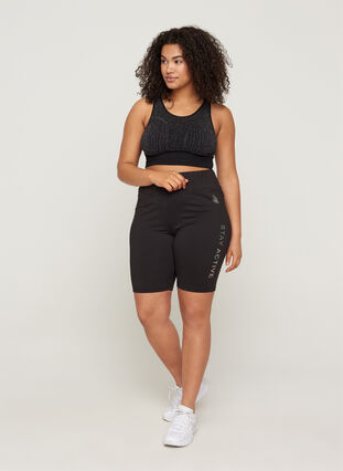 Close-fitting exercise shorts, Black, Model image number 2