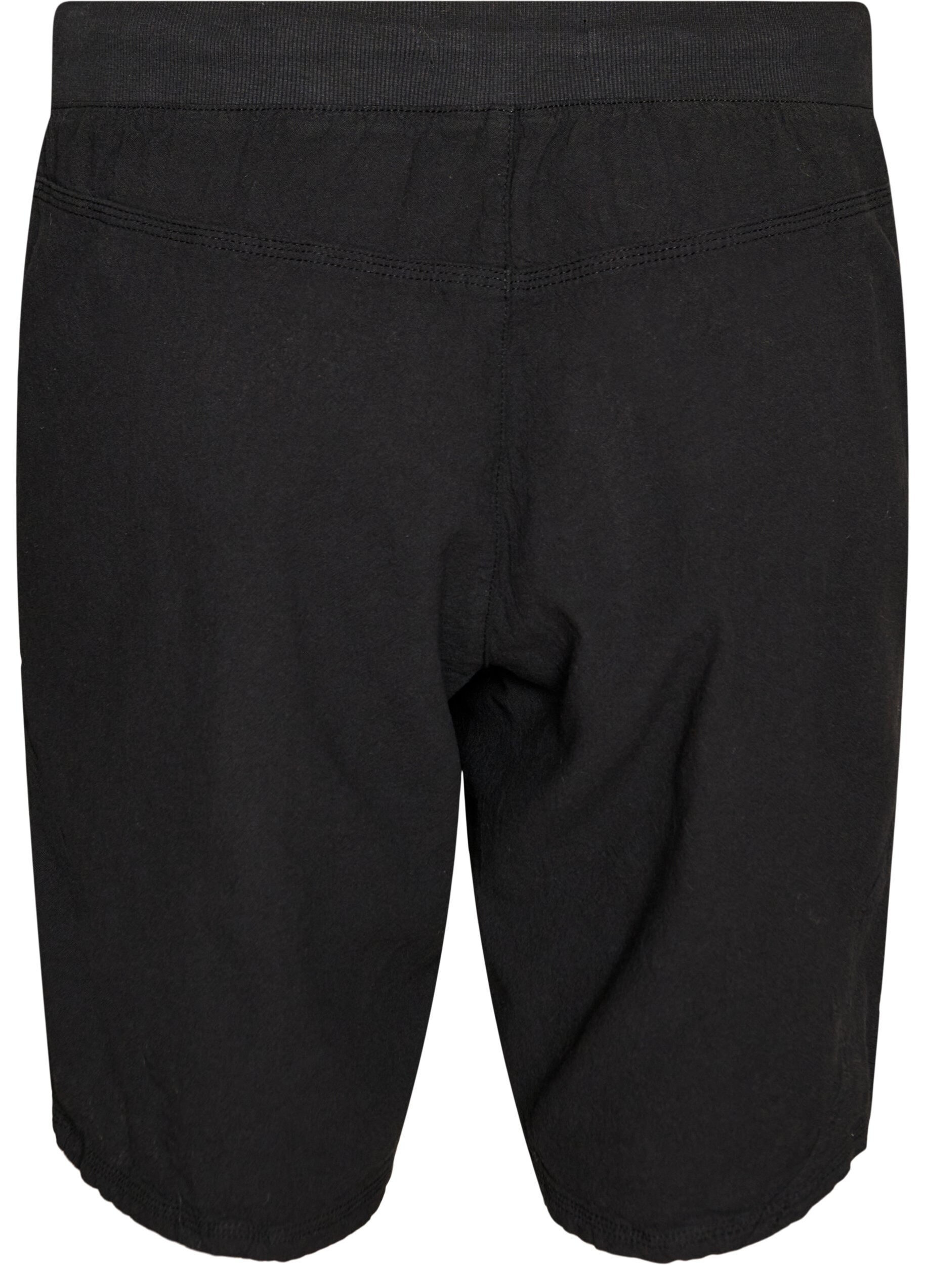 Zizzifashion Loose cotton shorts with pockets, Black, Packshot image number 1