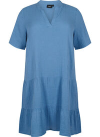 Short sleeve dress in 100% cotton
