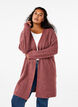 FLASH - Ribbed cardigan with slits, Rose Brown Melange, Model image number 0