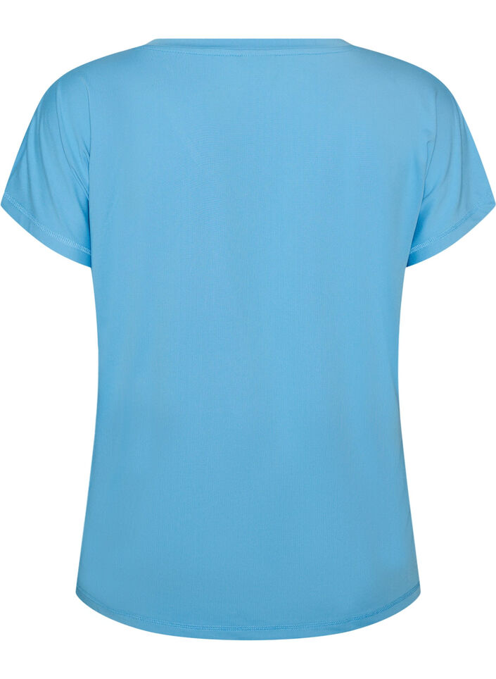 Loose training t-shirt with v-neck, Light Blue, Packshot image number 1