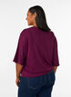 Jersey blouse with elbow-length balloon sleeves, Purple, Model image number 2