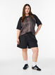 Workout t-shirt with leopard print and raglan sleeves, Brown, Model image number 1