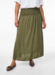 Viscose maxi skirt with smocking, Green, Model image number 2